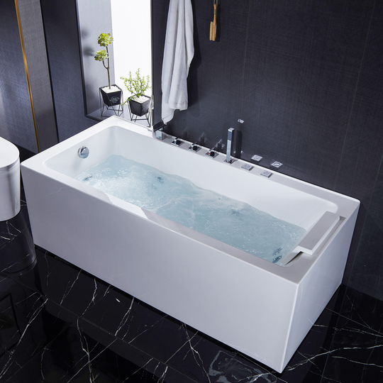 Bubbelbadkar 170x75cm | Modern design | BK-002(1700) - Vit Höger
