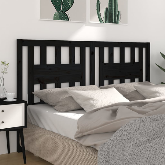 vidaXL Sänggavel svart 126x4x100 cm massiv furu
