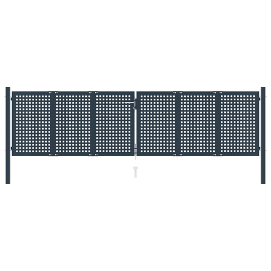 vidaXL Trädgårdsgrind antracit 404x150 cm stål