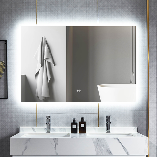 Badrumsspegel 100x80cm med LED-belysning