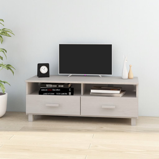 vidaXL TV-bänk vit 106x40x40 cm massiv furu