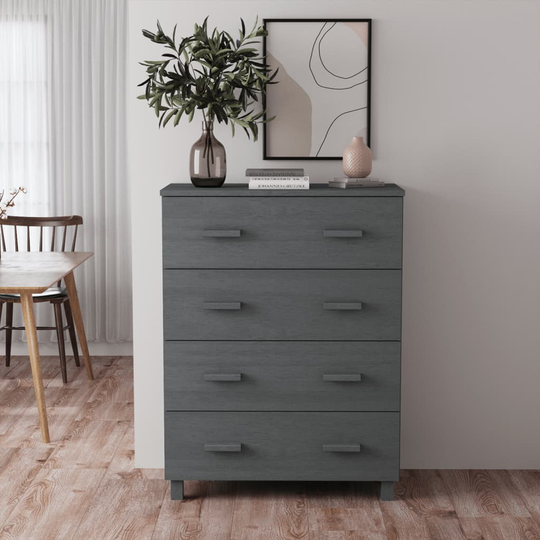 vidaXL Skänk mörkgrå 79x40x103,5 cm massiv furu