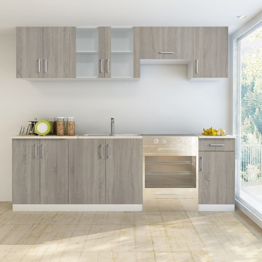 vidaXL Köksskåp set 7 delar med diskho 80 x 60 cm ekimitation