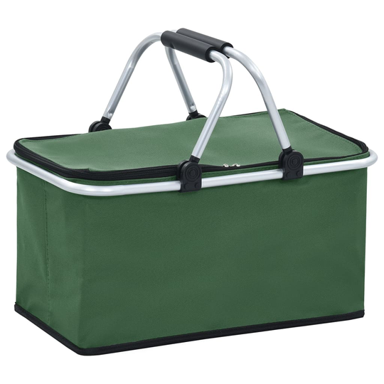 vidaXL Hopfällbar kylväska grön 46x27x23 cm aluminium