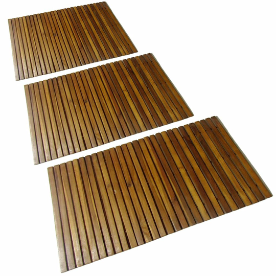 vidaXL Badrumsmattor 3 st akacia 80 x 50 cm