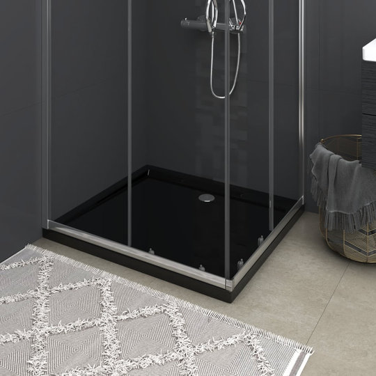 vidaXL Duschkar rektangulärt ABS svart 80x90 cm