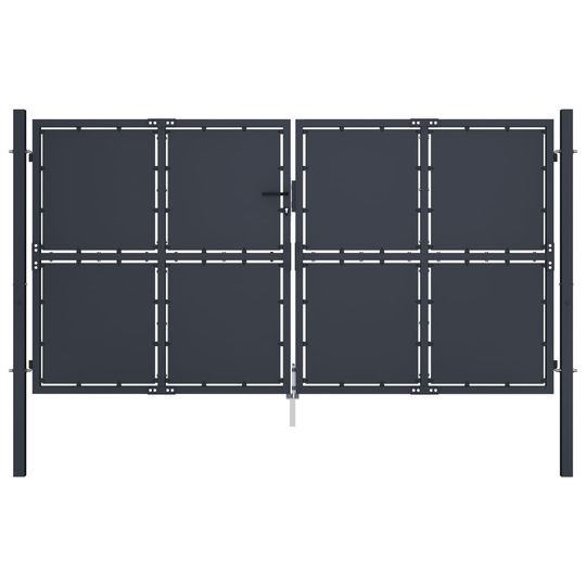 vidaXL Trädgårdsgrind stål 300x150 cm antracit