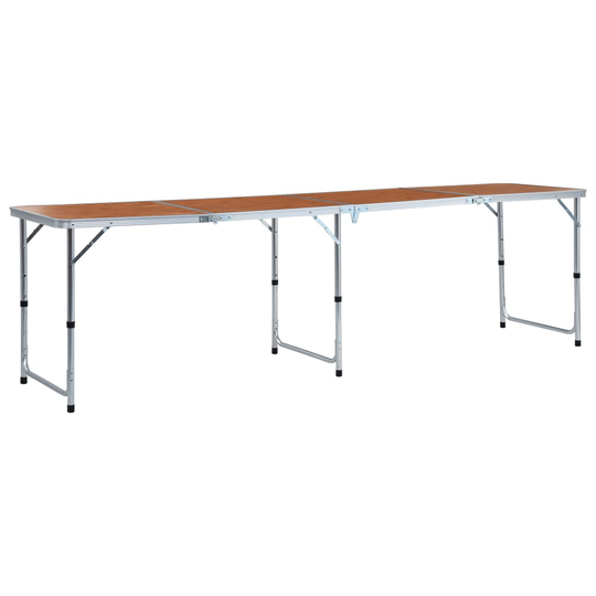 vidaXL Hopfällbart campingbord aluminium 240x60 cm