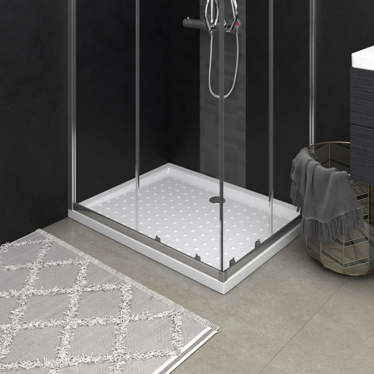 vidaXL Duschkar med prickar vit 90x70x4 cm ABS