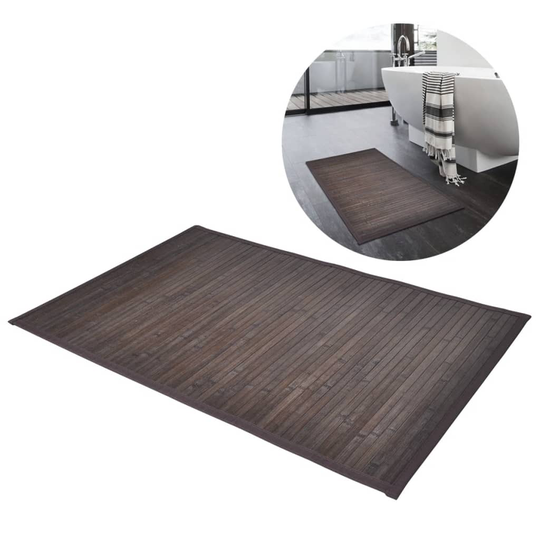 Badrumsmatta i bambu 60 x 90 cm mörkbrun