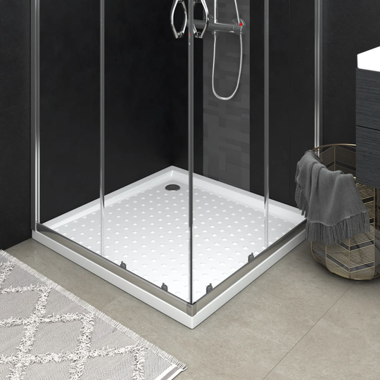 vidaXL Duschkar med prickar vit 90x90x4 cm ABS