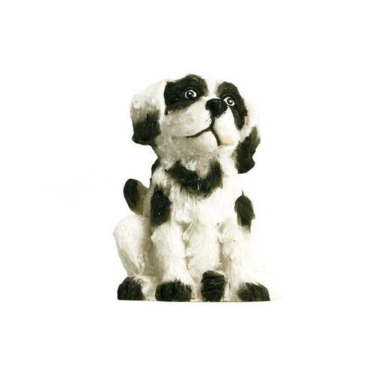 Linfalk Knopp poly resin sittande hund 26195-70
