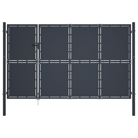 vidaXL Trädgårdsgrind stål 350x150 cm antracit