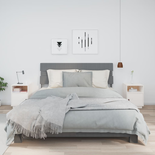 vidaXL Sängbord 2 st vit 40x34x55 cm massiv furu