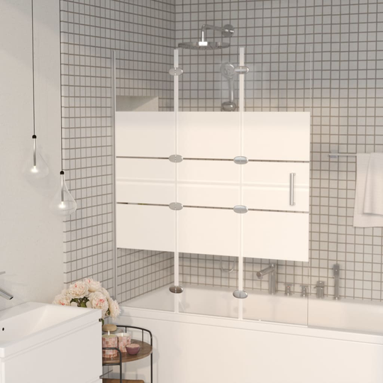 vidaXL Duschvägg vikbar ESG 120x140 cm vit