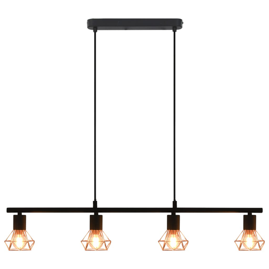 vidaXL Taklampa med glödlampor 4 W svart och koppar 80 cm E14