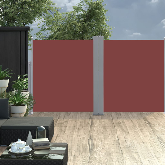 vidaXL Infällbar sidomarkis 170x600 cm brun