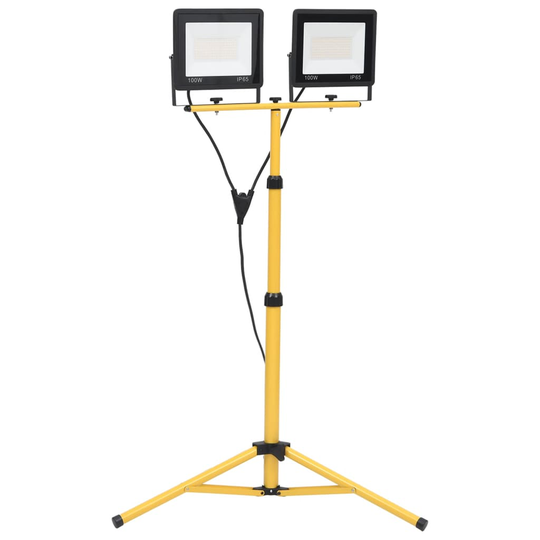 vidaXL Strålkastare med stativ 2x100 W LED kallvit