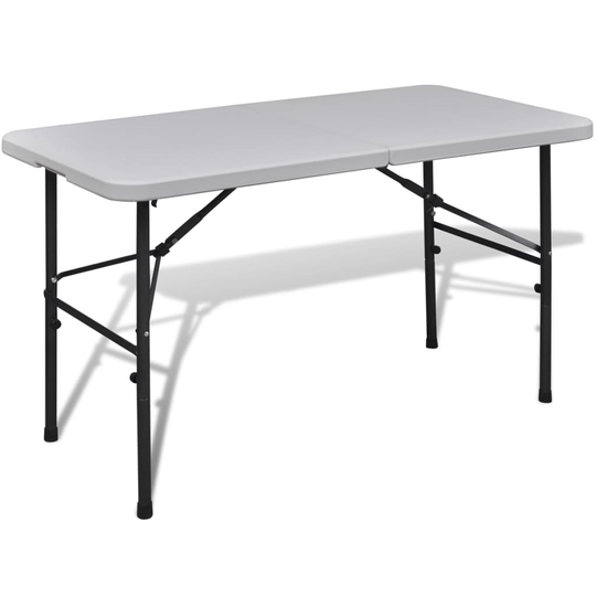 Trädgårdsbord hopfällbar 122 cm Vit