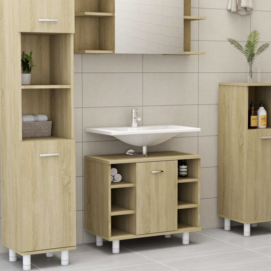 vidaXL Badrumsskåp sonoma-ek 60x32x53,5 cm spånskiva
