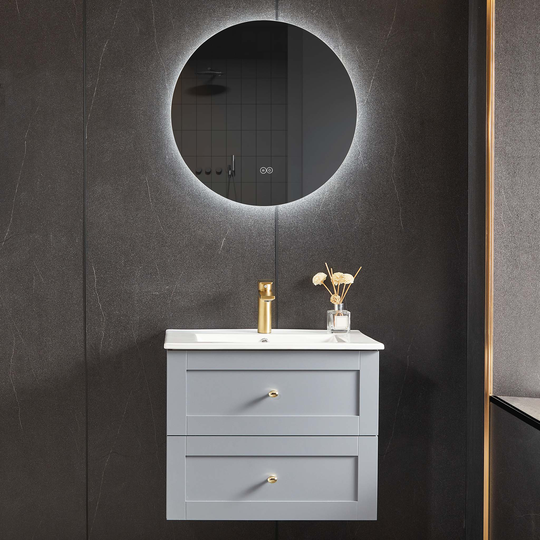 Badrumspaket Velum 80cm - Tvättställsskåp och LED-spegel