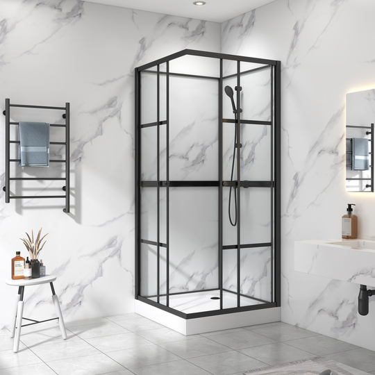 Komplett duschkabin 80cm - Industriell design