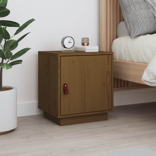 vidaXL Sängbord honungsbrun 40x34x45 cm massiv furu