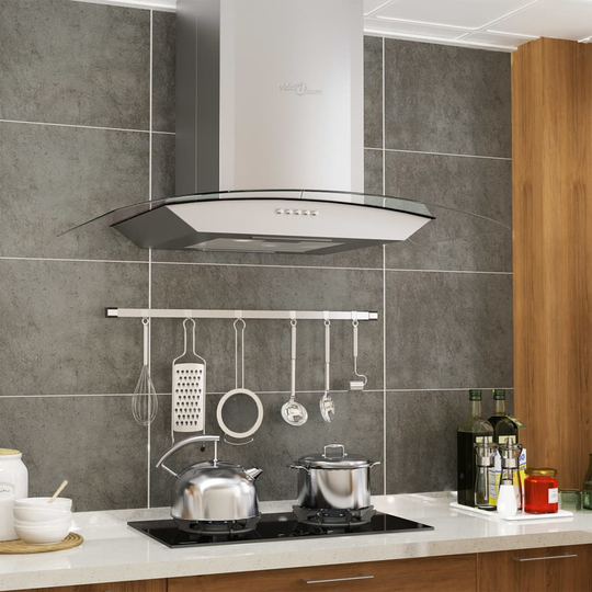 vidaXL Väggmonterad köksfläkt 60 cm rostfritt stål 756 m³/h LED