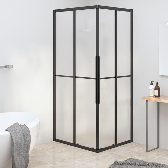 vidaXL Duschvägg frostad ESG 90x70x180 cm svart