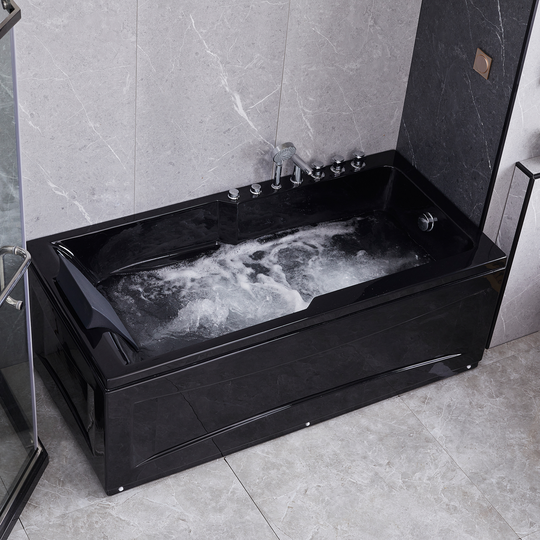 Bubbelbadkar i stilren design | BK-001 Svart Vänster