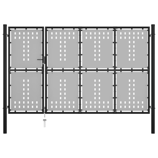 vidaXL Trädgårdsgrind stål 350x150 cm svart