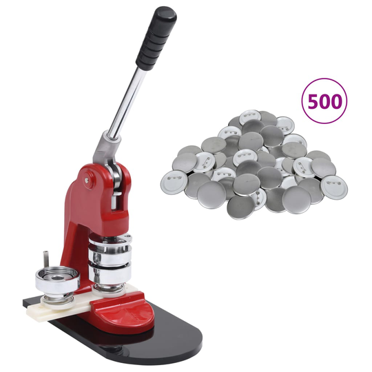 vidaXL Knappmaskin med 500 st knappnålsdelar 25 mm