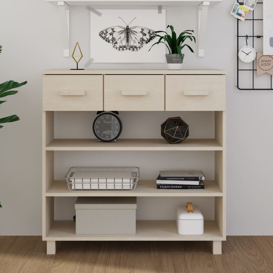 vidaXL Soffbord honungsbrun 90x35x90 cm massiv furu