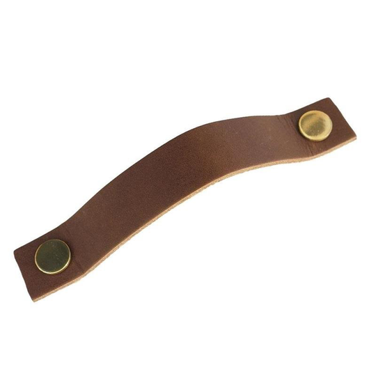 Linfalk Kökshandtag 128cc Läder - 128 Mässing / Brun