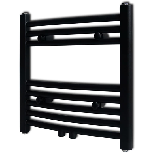 Handdukstork centralvärme element båge svart 480 x 480 mm