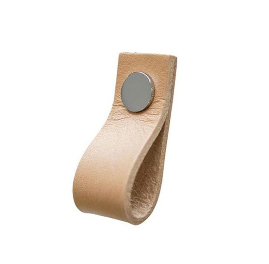 Linfalk Loop läder Längd 65mm natur-blank krom 0155L-2109