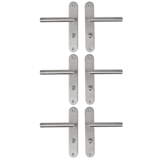 Dörrhandtag WC platta av rostfritt stål 3-pack
