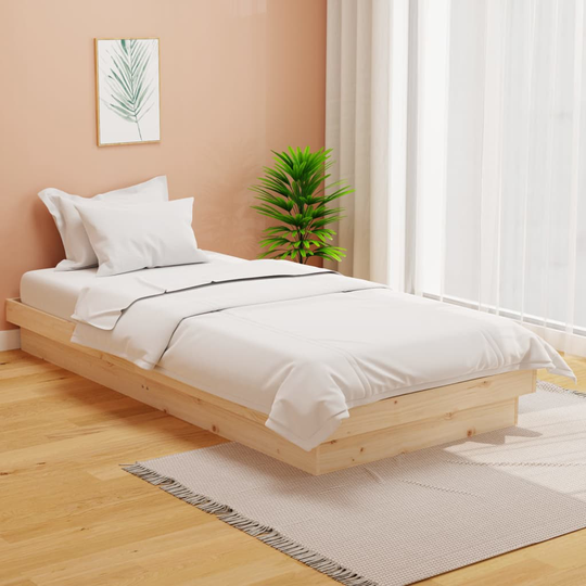 vidaXL Sängram massivt trä 100x200 cm