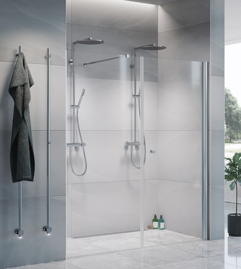 Macro Duschdörr Spirit Swing Nisch 90x84 - Ice med knopp Matt 90x84
