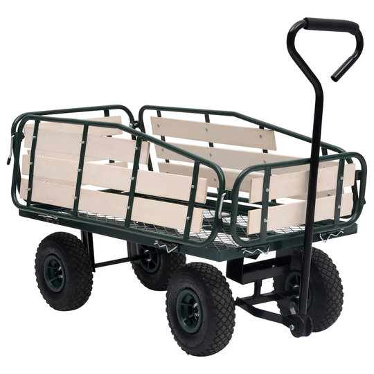 vidaXL Trädgårdsvagn metall och trä 250 kg