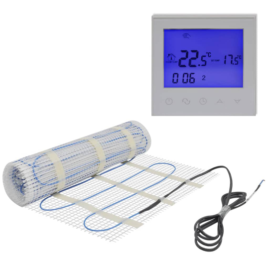 Golvvärmematta 2 m² 200 W/m² twin med digital touch-screen termostat