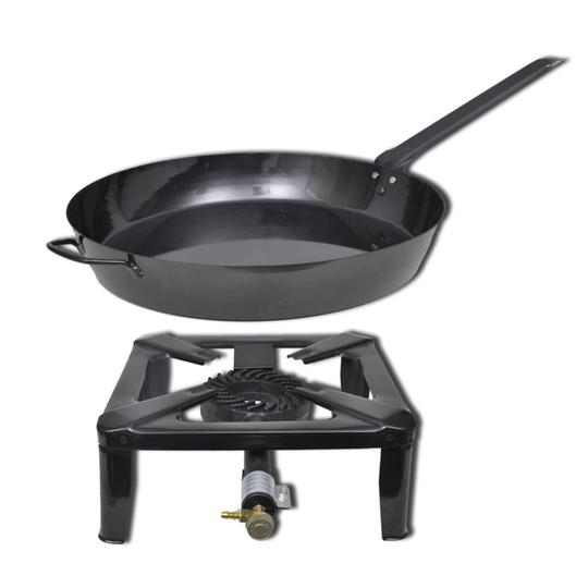 Gasbrännare för utomhusbruk och paella stekpanna 51 cm