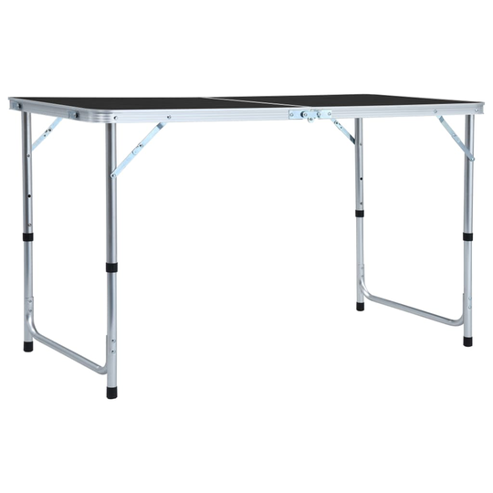 vidaXL Hopfällbart campingbord grå aluminium 120x60 cm