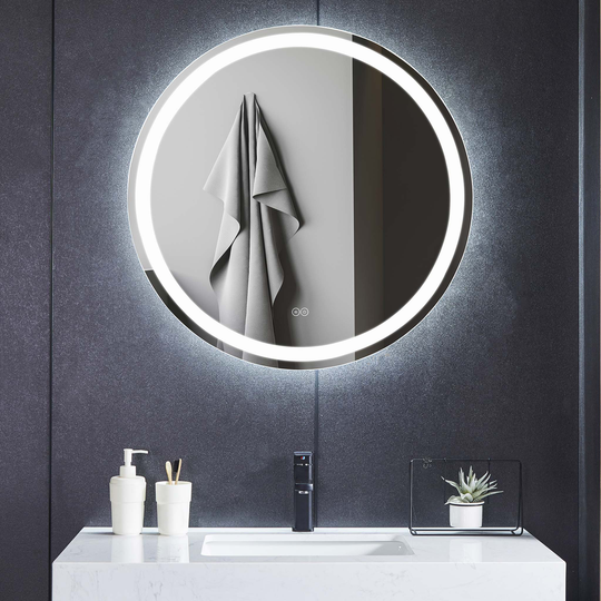 Badrumsspegel 60cm - LED, anti-fog och dimmer