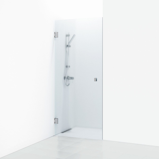 Svedbergs Nischdusch 180° Enkel 78,5 - Kristall frostglas Blank krom