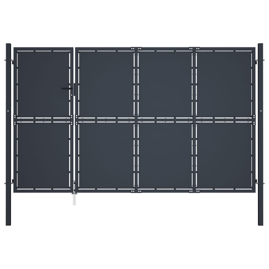 vidaXL Trädgårdsgrind stål 350x200 cm antracit