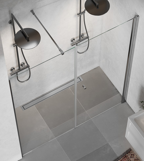Macro Duschdörr Spirit Swing Nisch 70x94 - Klarglas med knopp Blank 70x94