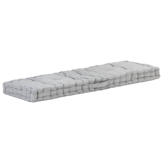 vidaXL Dyna till pallsoffa bomull 120x40x7 cm grå