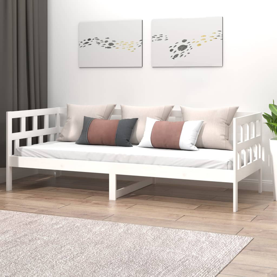 vidaXL Dagbädd vit massiv furu 90x190 cm