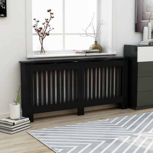 vidaXL Elementskydd svart 172x19x81 cm MDF